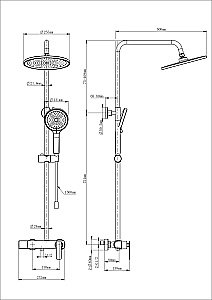 Душевая система WONZON & WOGHAND, Белый матовый (WW-B3517-MW) купить в интернет-магазине сантехники Sanbest