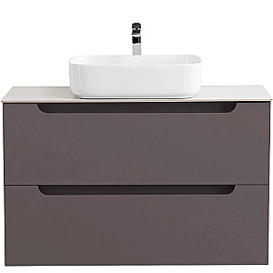 Тумба с раковиной и столещницей BelBagno 80 ETNA-800-2C-SO-GSO+KEP-80-BO темно-серая матовая для ванной в интернет-магазине Sanbest
