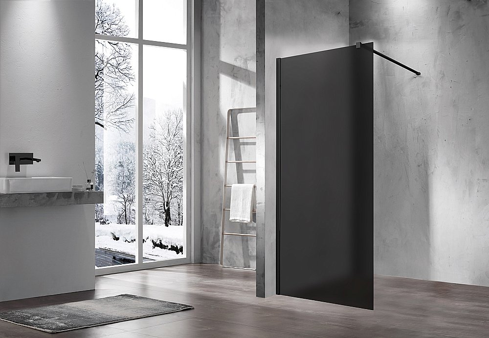 Душевая перегородка Vincea Walk-In VSW-1H900GFB 90 профиль черный матовый/стекло матовое тонированное купить в интернет-магазине Sanbest
