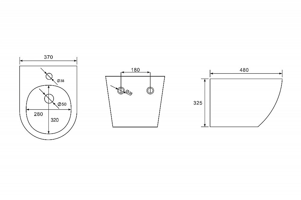 Биде подвесное ABBER Bequem AC1150MB черное матовое купить в интернет-магазине Sanbest