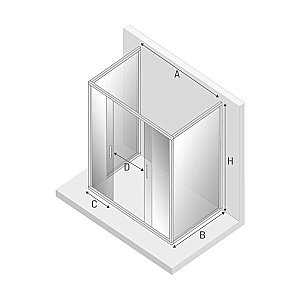 Душевой уголок NEW TRENDY NEW CORRINA K-0487 160x90 стекло прозрачное/профиль хром купить в интернет-магазине Sanbest