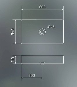Раковина накладная Gid Geometrico 60 Bm9396 53344 черная матовая купить в интернет-магазине Sanbest