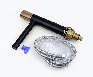 Смеситель для раковины Bronze de Luxe Avantgarde 2010MH черный/розовое золото купить в интернет-магазине сантехники Sanbest