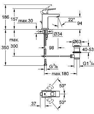 Смеситель для раковины Grohe Eurocube 23127 000 купить в интернет-магазине сантехники Sanbest