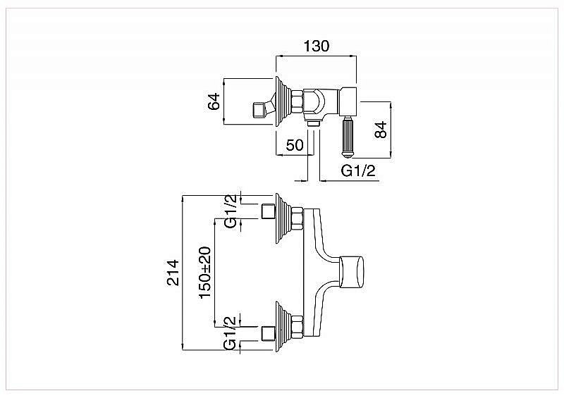 Смеситель для душа Cezares OLIMP-DM-01-L хром купить в интернет-магазине сантехники Sanbest