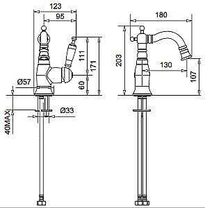 Смеситель для биде Migliore Oxford ML.OXF-6323 состаренный хром купить в интернет-магазине сантехники Sanbest