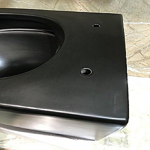 Унитаз подвесной CeramaLux 2197MB черный матовый безободковый, с крышкой микролифт купить в интернет-магазине Sanbest