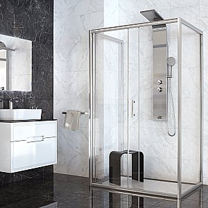 Душевая панель Taliente TA-G-S01C+s стальная/хром купить в интернет-магазине сантехники Sanbest