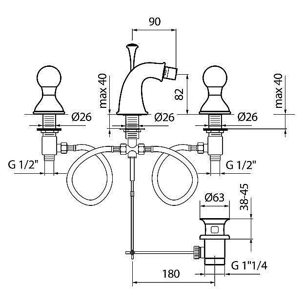 Смеситель для биде Webert Karenina KA710202010 купить в интернет-магазине сантехники Sanbest