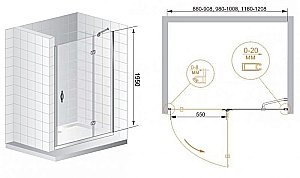 Душевая дверь Cezares BERGAMO-B-12 100 купить в интернет-магазине Sanbest