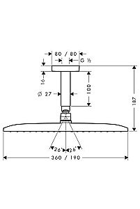 Верхний душ Hansgrohe Raindance E 27381000 купить в интернет-магазине сантехники Sanbest