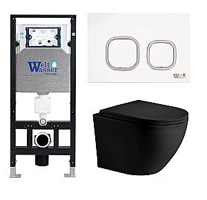 Унитаз с инсталляцией WeltWasser AMBERG 506 + MERZBACH 043 MT-BL + AMBERG RD-WT купить в интернет-магазине Sanbest