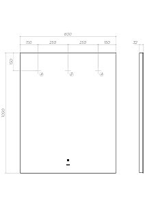Зеркало VIGO Quadro Classic z.QUA.80 в ванную от интернет-магазине сантехники Sanbest
