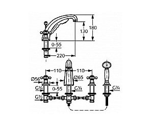 Смеситель для ванны Kludi Adlon 515240520 купить в интернет-магазине сантехники Sanbest
