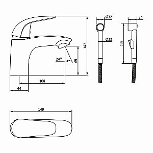 Сместель для раковины Damixa PALACE BIT 310300000 хром купить в интернет-магазине сантехники Sanbest