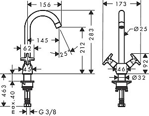 Смеситель для кухни Hansgrohe Logis Classic 71285000 купить в интернет-магазине сантехники Sanbest