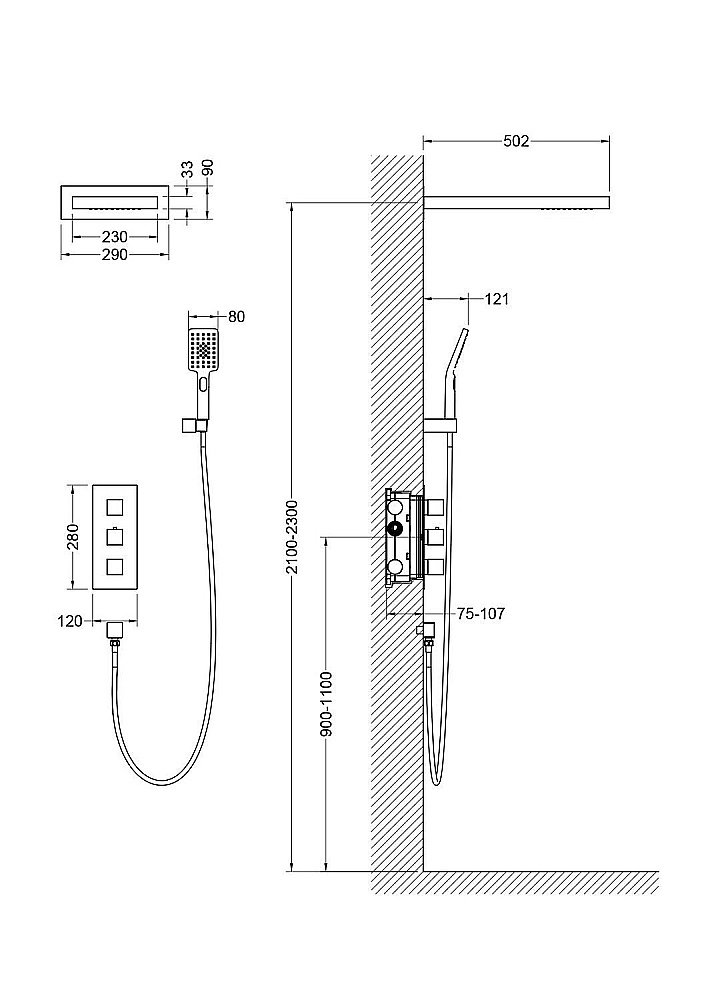 Душевая система Timo Petruma SX-5039/03SM черная матовая купить в интернет-магазине сантехники Sanbest