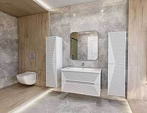 Тумба с раковиной Caprigo Modo-Terza 100 с интегрированной ручкой, бланж для ванной в интернет-магазине Sanbest