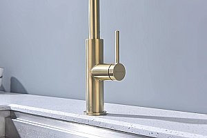 Смеситель для кухни Paulmark Senso Se215180-LG светлое золото купить в интернет-магазине сантехники Sanbest