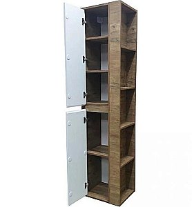 Пенал Эстет Monaco Wood 40 белый/дуб для ванной в интернет-магазине сантехники Sanbest