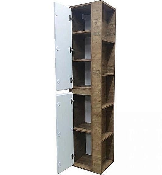 Пенал Эстет Monaco Wood 40 белый/дуб для ванной в интернет-магазине сантехники Sanbest