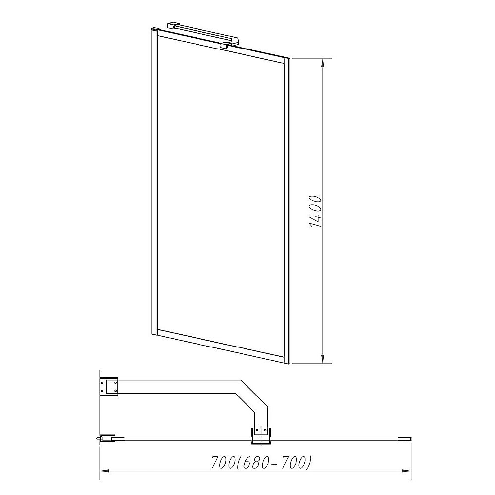 Шторка для ванны Vincea VSB-41700FLGM 70×140 стекло рифленое/профиль вороненая сталь купить в интернет-магазине Sanbest