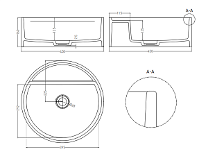 Раковина Salini ARMONIA TOP 02 S-Stone D45 RAL матовая купить в интернет-магазине Sanbest