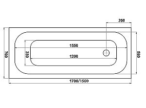 Ванна акриловая BAS Лира З 00136 150х70  без каркаса купить в интернет-магазине Sanbest