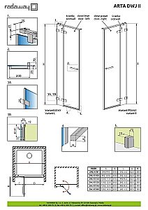 Душевая дверь Radaway Arta DWJ II 140 купить в интернет-магазине Sanbest
