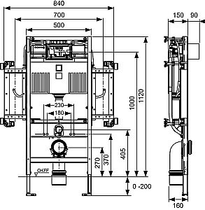 Инсталляция для унитаза TECE Profil Geronto 9300381 для людей с ограниченной подвижностью купить в интернет-магазине сантехники Sanbest