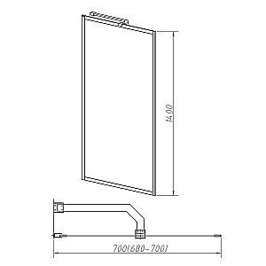Шторка для ванны Vincea VSB-41700FLGM 70×140 стекло рифленое/профиль вороненая сталь купить в интернет-магазине Sanbest