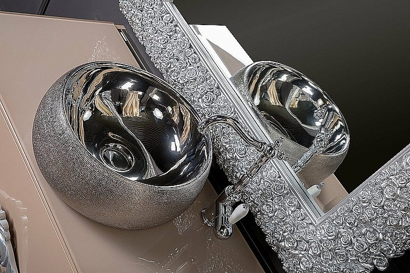 Зеркало Boheme NeoArt Rose 547 серебро в ванную от интернет-магазине сантехники Sanbest