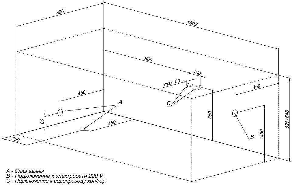 Акриловая ванна Aquanet Grenada 203973 180x90 купить в интернет-магазине Sanbest