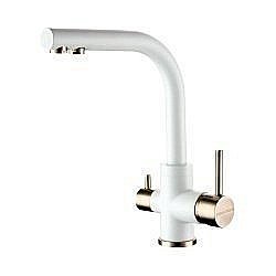 Смеситель для кухни Paulmark Essen Es213011-431BR Белый, бронза купить в интернет-магазине сантехники Sanbest