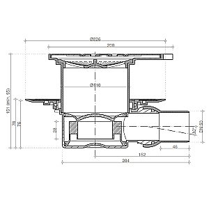 Душевой трап Pestan Confluo Standard 13000127 золото купить в интернет-магазине Sanbest