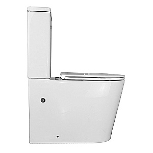 Унитаз напольный Azario Conto AZ-T005BR белый, безободковый, с бачком, с крышкой микролифт, слив торнадо купить в интернет-магазине Sanbest