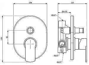 Смеситель для душа Cezares Glam VDIM белый матовый купить в интернет-магазине сантехники Sanbest