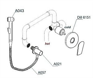 Гигиенический душ WasserKRAFT Dill A06157 купить в интернет-магазине сантехники Sanbest