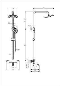 Душевая система с термостатом WONZON & WOGHAND CAPSULE, Хром (WW-B3031-A3-CR) купить в интернет-магазине сантехники Sanbest