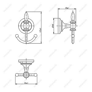 Крючок двойной Melana MLN-820008 купить в интернет-магазине сантехники Sanbest