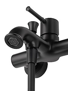 Смеситель для ванны с душем WONZON & WOGHAND TOR, Черный матовый (WW-88037073-MB) купить в интернет-магазине сантехники Sanbest