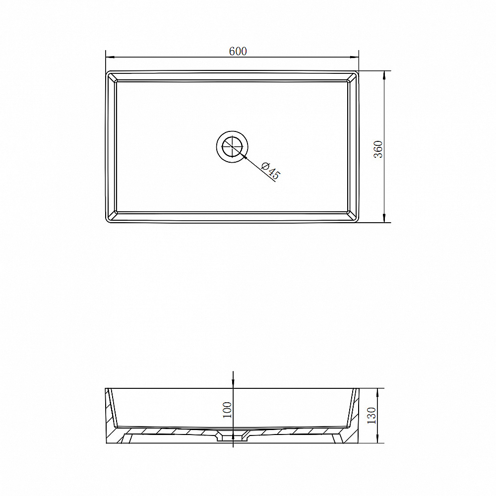 Раковина Abber Rechteck 60 AC2220 белая купить в интернет-магазине Sanbest