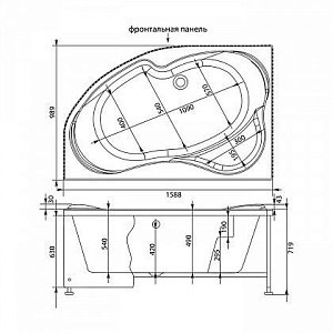 Акриловая ванна Aquanet Capri 160x100 к/с купить в интернет-магазине Sanbest