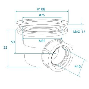 Сифон для поддона RGW S-010 90 хром купить в интернет-магазине сантехники Sanbest