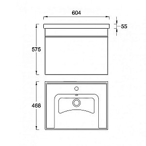 Тумба с раковиной Pestan Novel 60 NVL600T-DR белая для ванной в интернет-магазине Sanbest