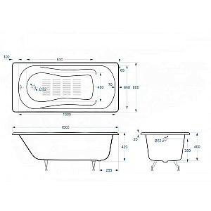 Ванна Delice Haiti Luxe Elite 150х80 DLR230636-AS 150х80 белая купить в интернет-магазине Sanbest