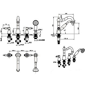 Смеситель для ванны Boheme Camelia 391 бронза купить в интернет-магазине сантехники Sanbest