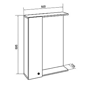 Зеркало со шкафом Loranto Моника 50 белое купить в интернет-магазине сантехники Sanbest