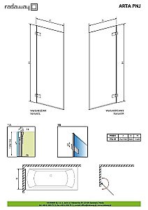 Шторка для ванны Radaway Arta PNJ 70 купить в интернет-магазине Sanbest