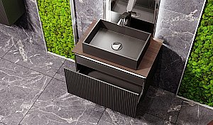Тумба с раковиной Jorno Strong 80 антрацит для ванной в интернет-магазине Sanbest
